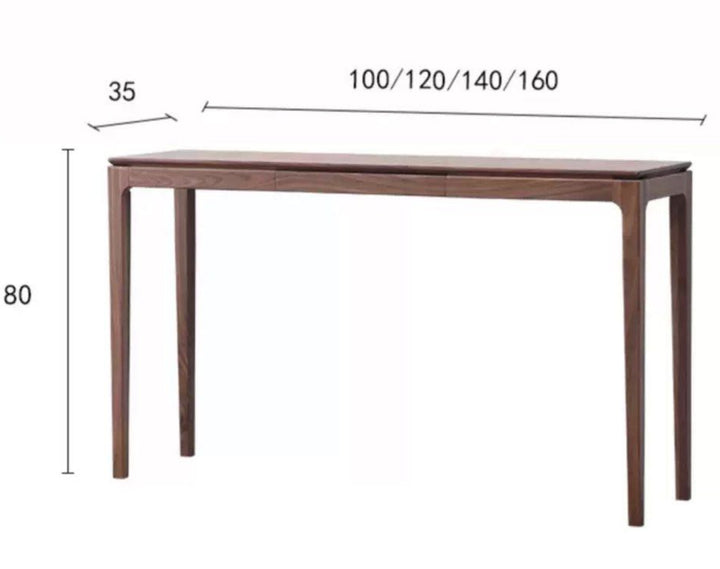 BEVEL Black Walnut Wood Console Table