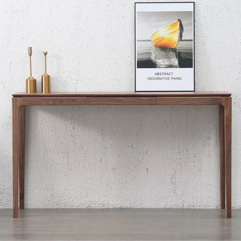 BEVEL Black Walnut Wood Console Table