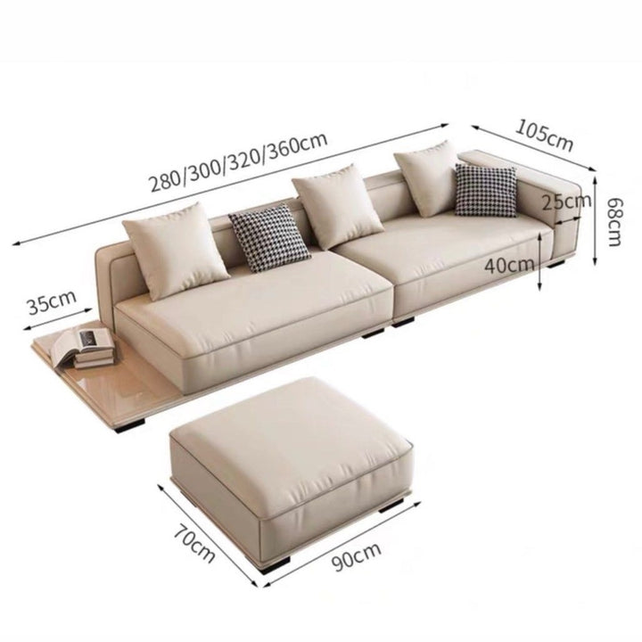 MARVELLA Minimalist Leather Sofa