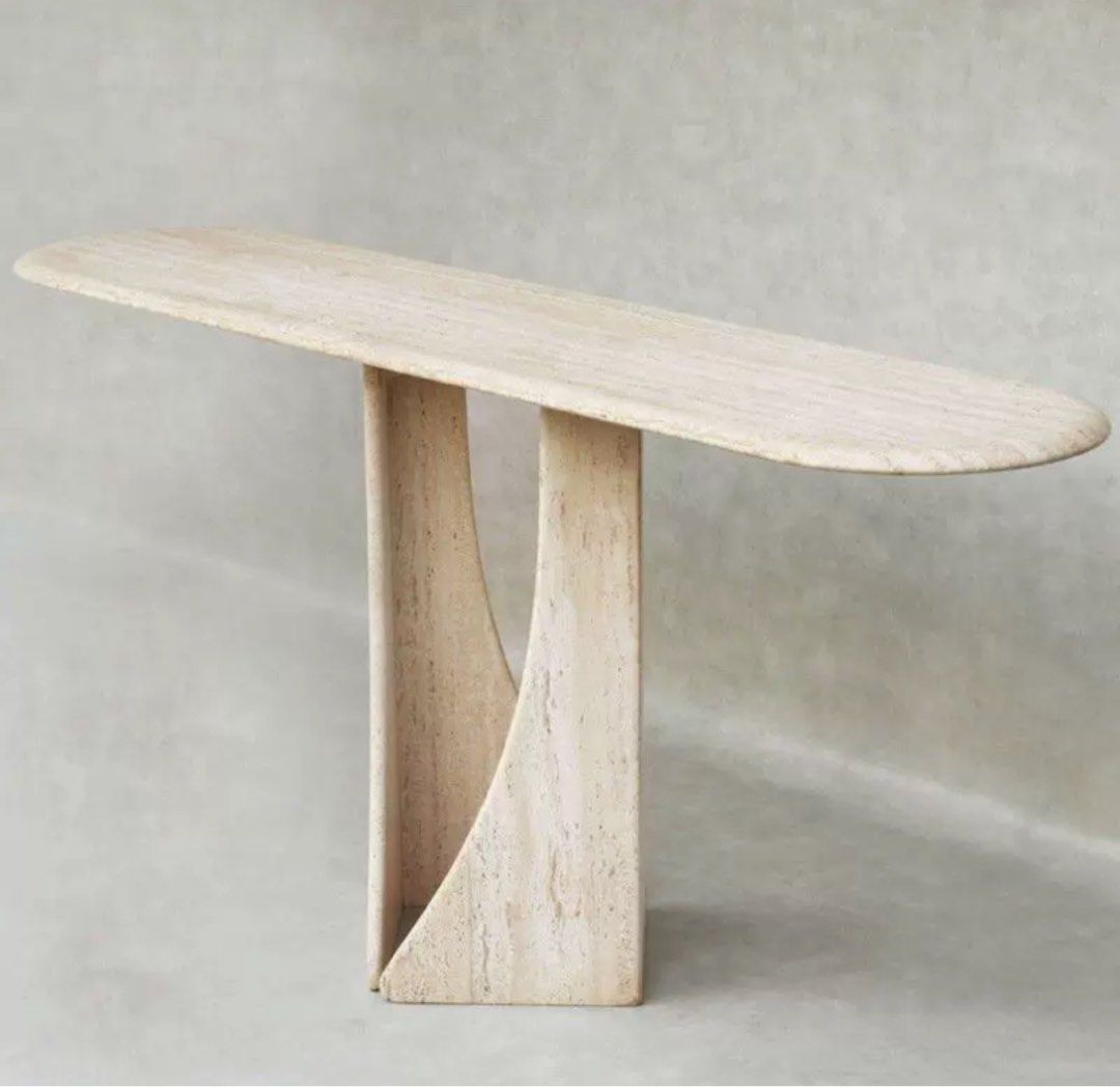 JULES Modern Travertine Console Table