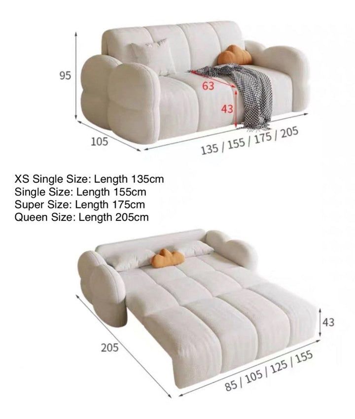 NAVARRE Boucle Electric Sofa Bed With Storage