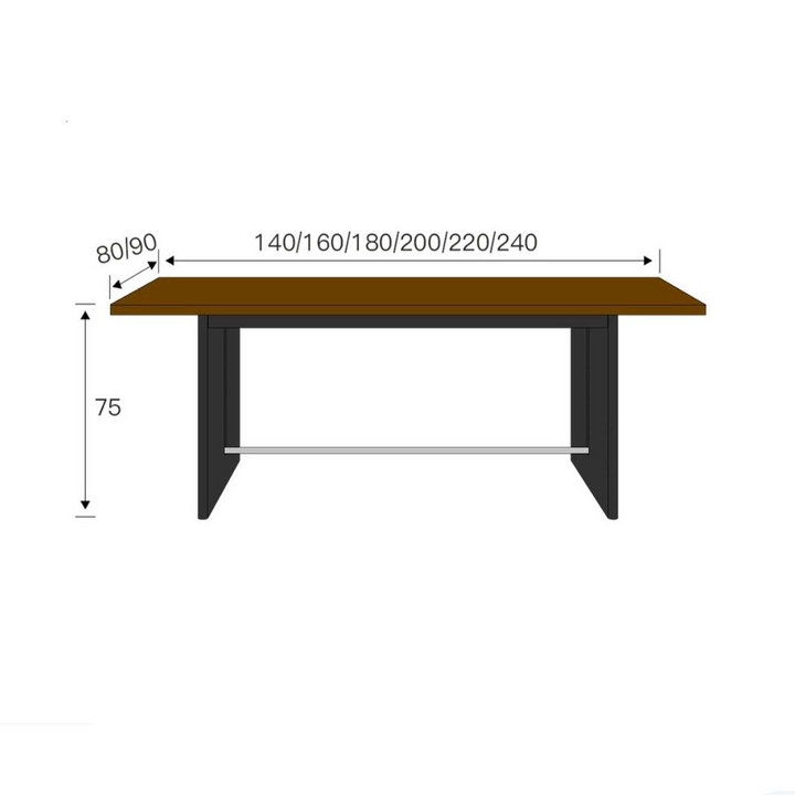 OSCARD Modern Solid Wood Dining Table