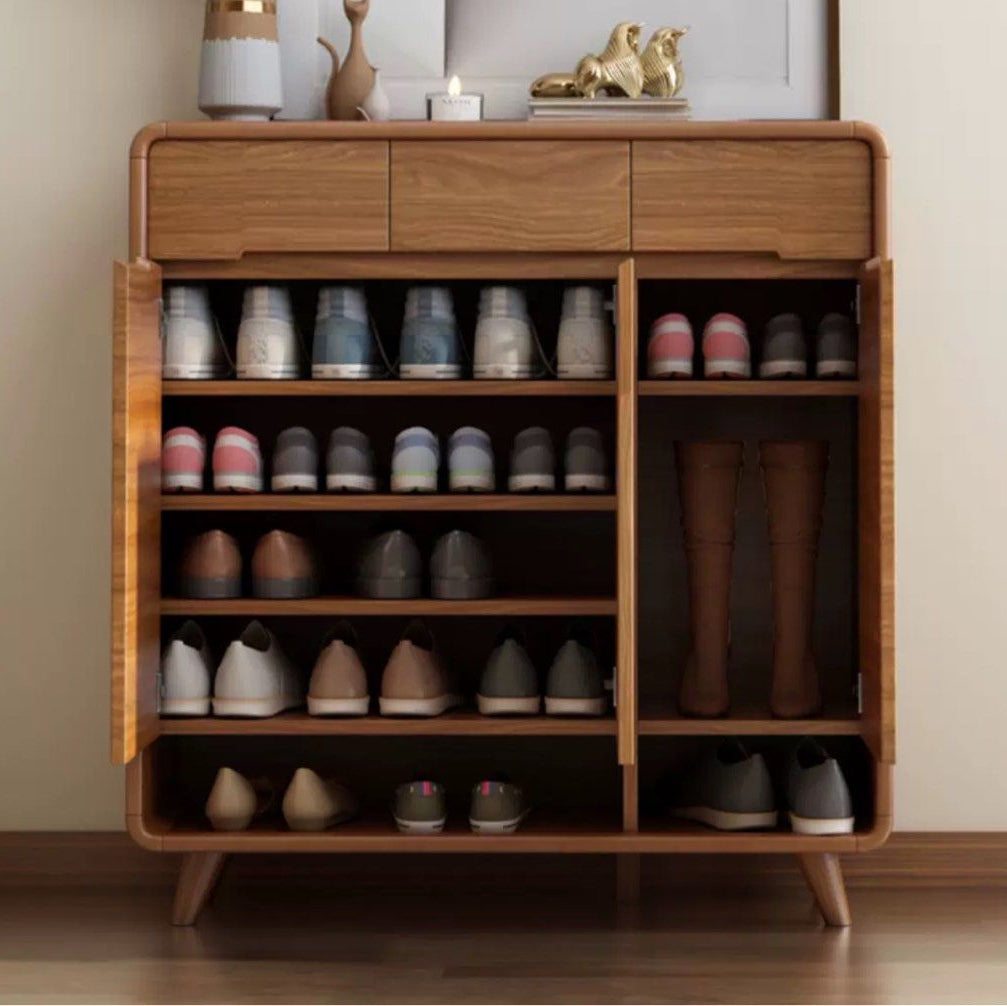 BOSCE Modern Walnut Shoe Cabinet