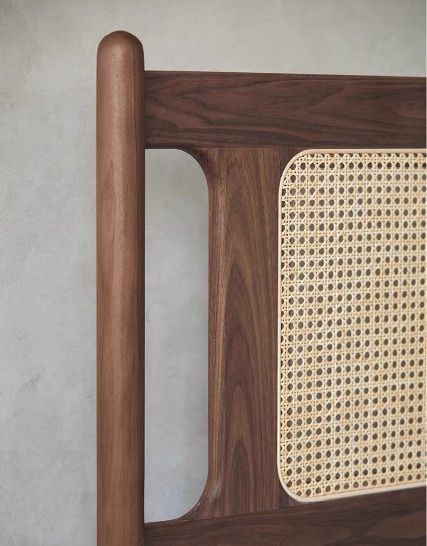 BOYKE Rustic Walnut Wood Bedframe