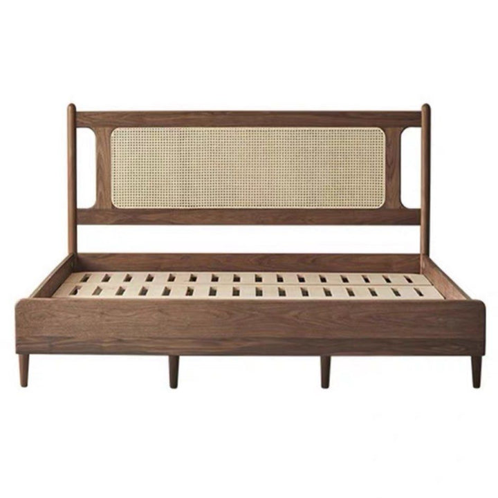 BOYKE Rustic Walnut Wood Bedframe