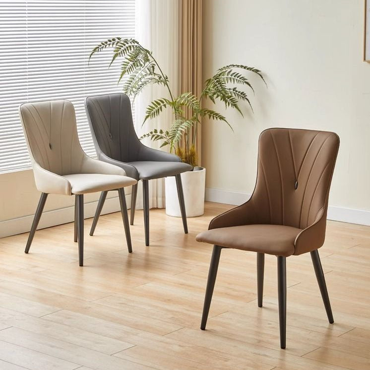 PAUL Modern Leather Dining Chair (Set of 2) - Radical Homes Singapore