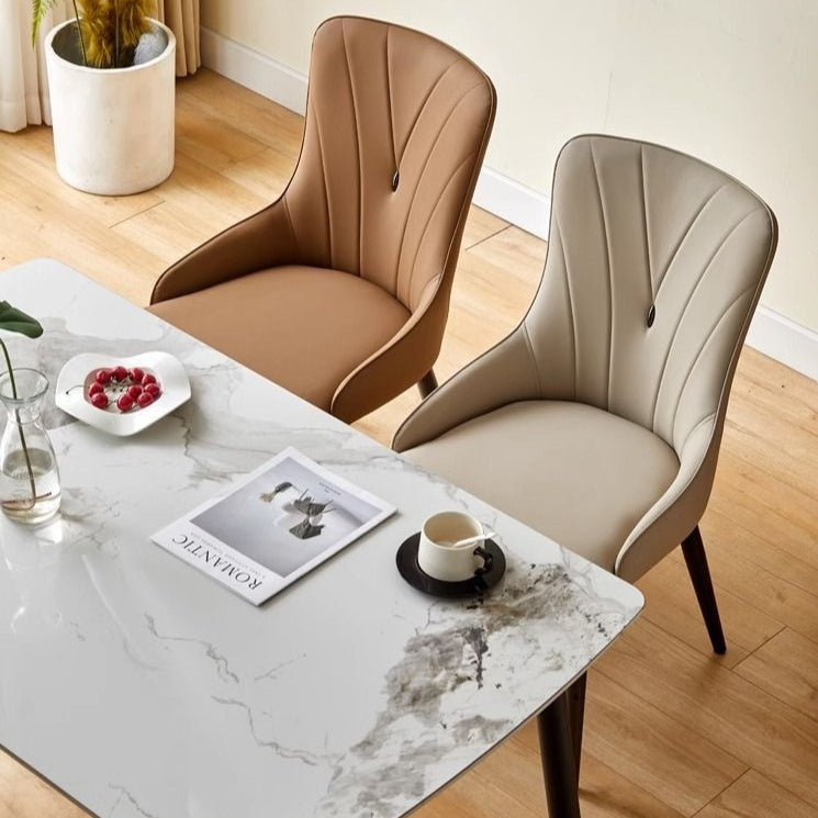 PAUL Modern Leather Dining Chair (Set of 2) - Radical Homes Singapore