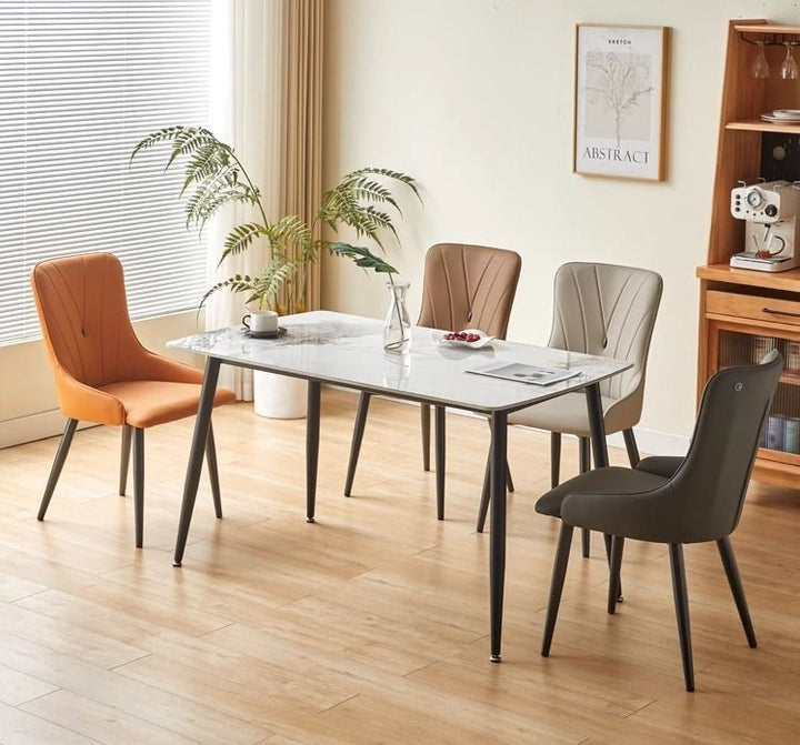 PAUL Modern Leather Dining Chair (Set of 2) - Radical Homes Singapore