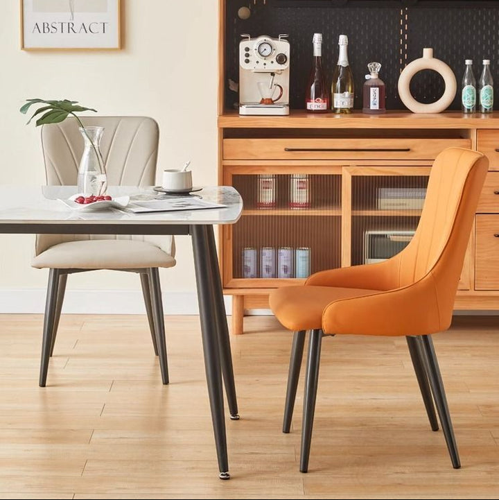 PAUL Modern Leather Dining Chair (Set of 2) - Radical Homes Singapore