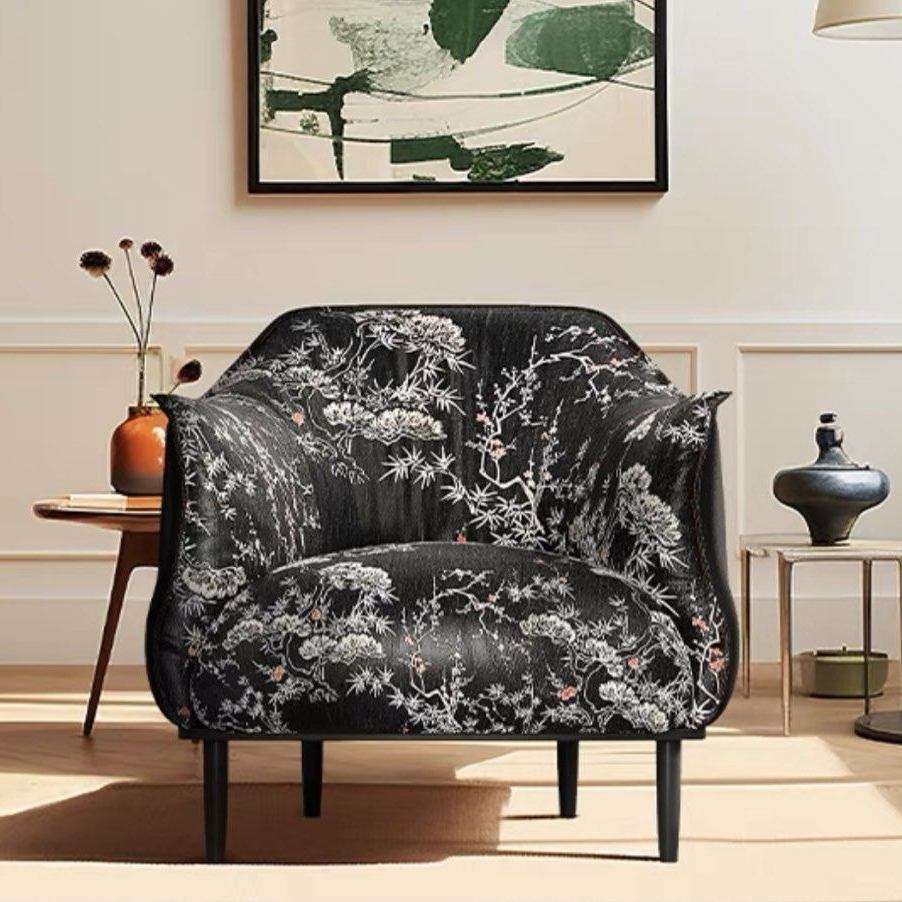 HYERIN Vintage Fabric Leisure Chair