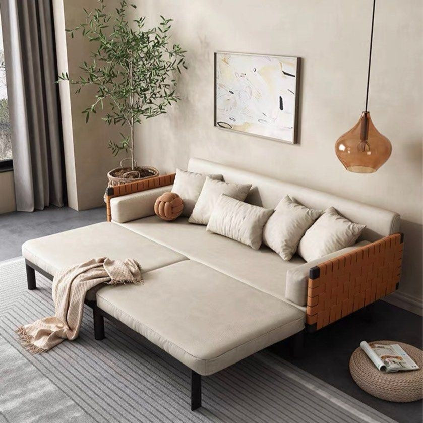 VELARA Modern Leather Sofa Bed