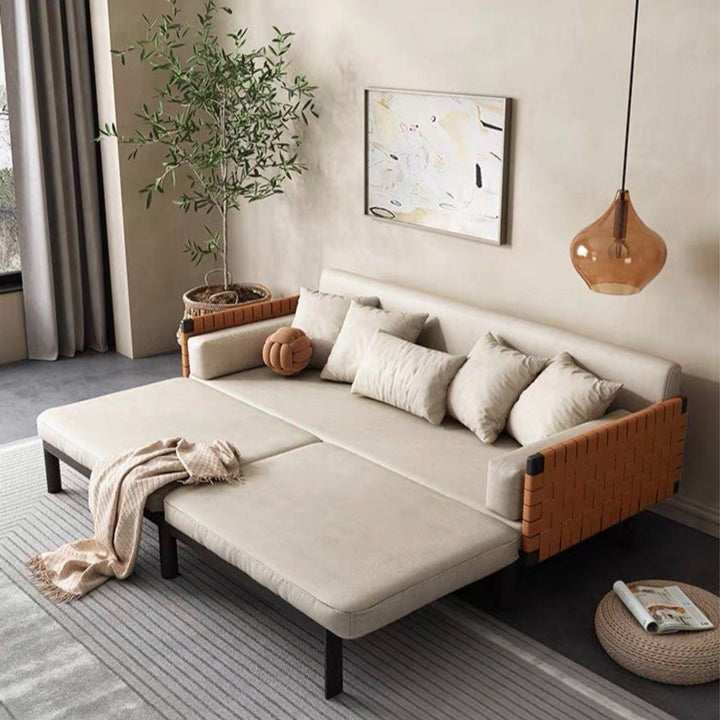 VELARA Modern Leather Sofa Bed
