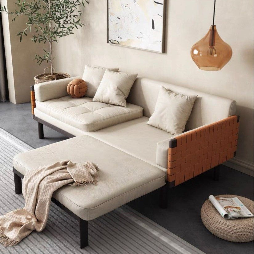 VELARA Modern Leather Sofa Bed