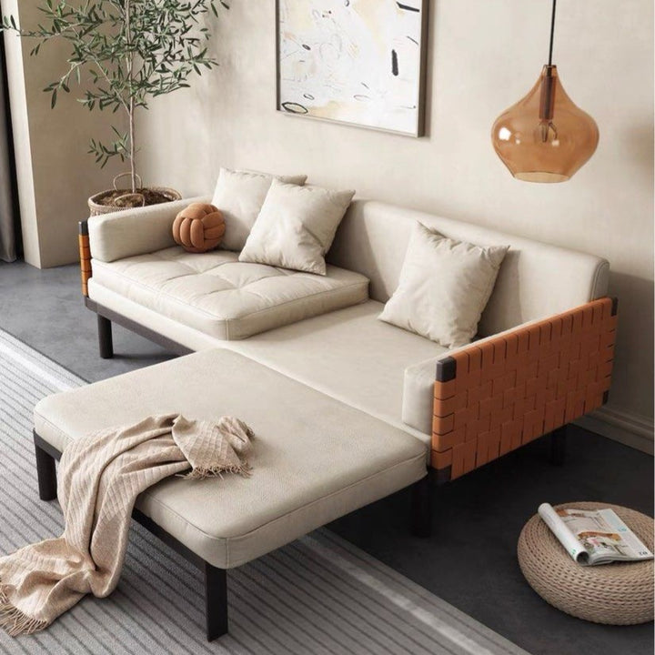 VELARA Modern Leather Sofa Bed