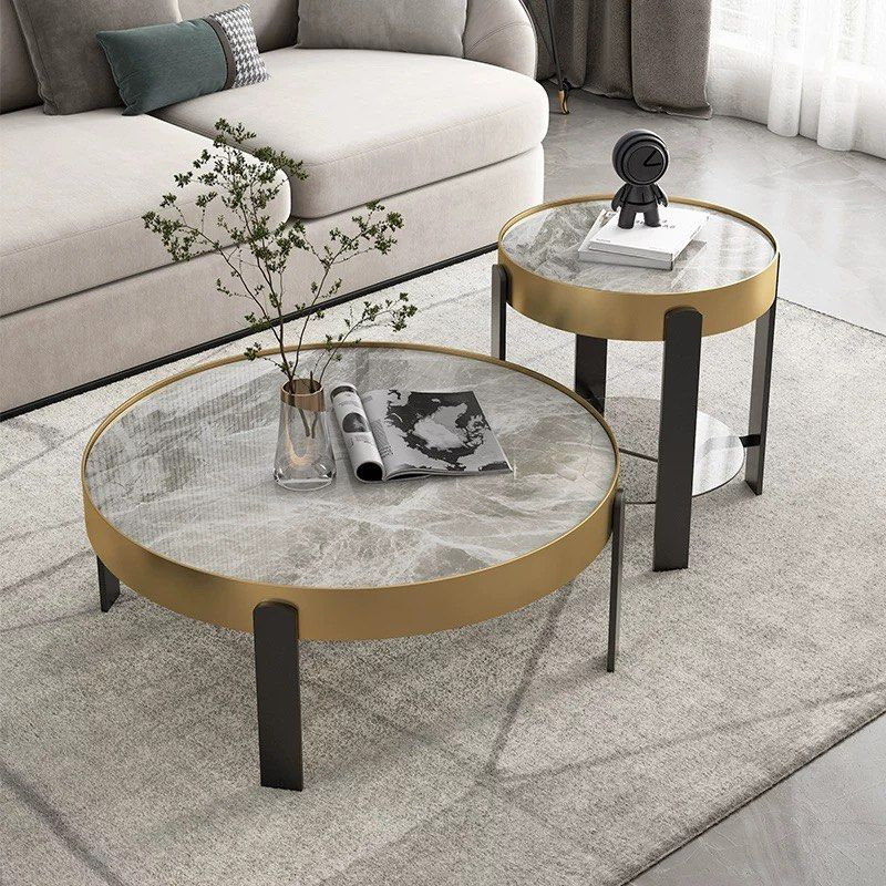 BERTO Modern Sintered Stone Round Coffee Table