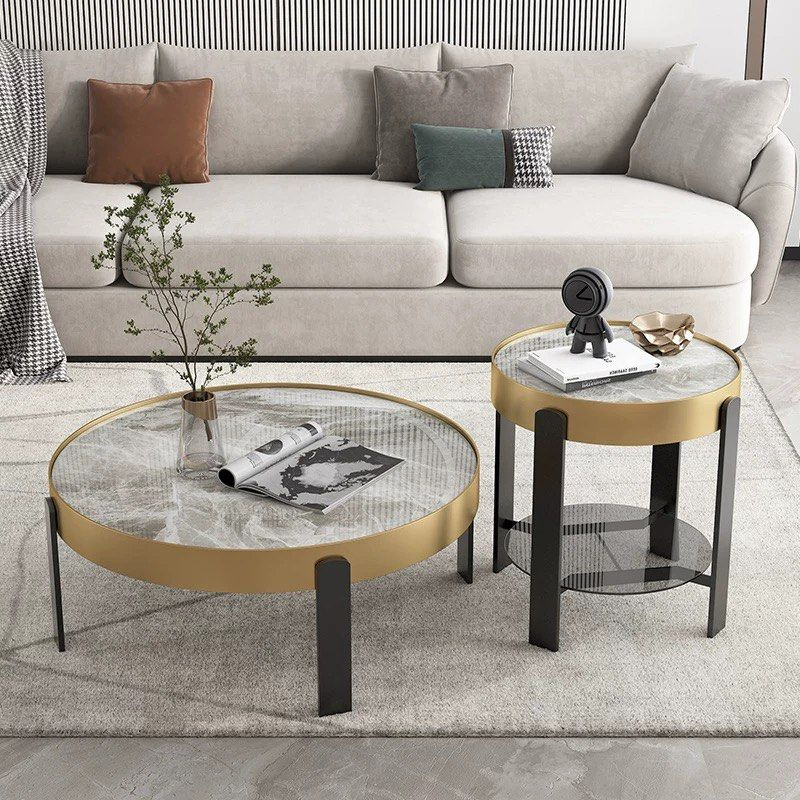 BERTO Modern Sintered Stone Round Coffee Table