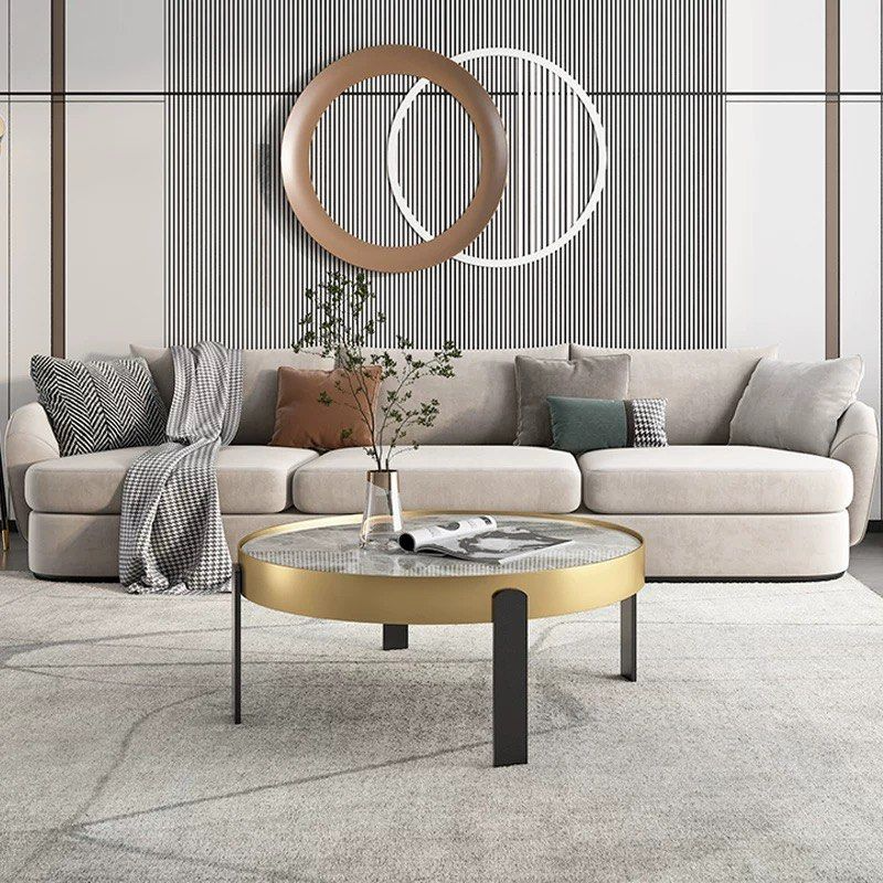 BERTO Modern Sintered Stone Round Coffee Table