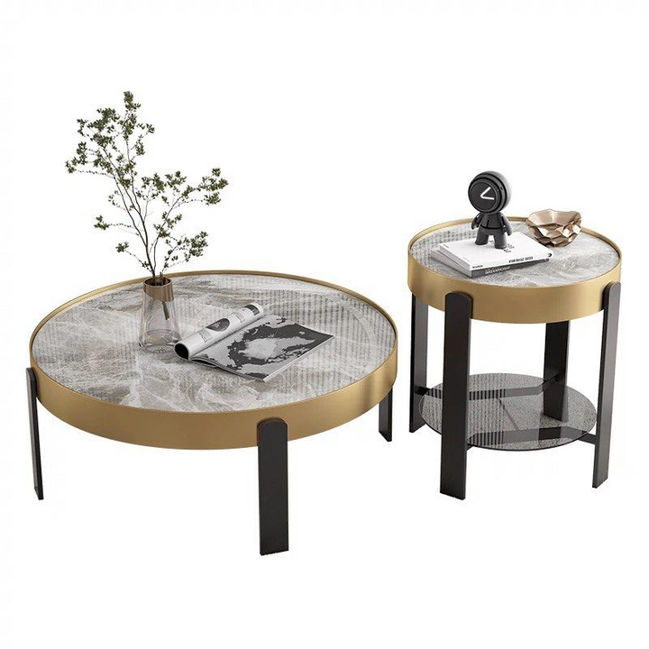 BERTO Modern Sintered Stone Round Coffee Table