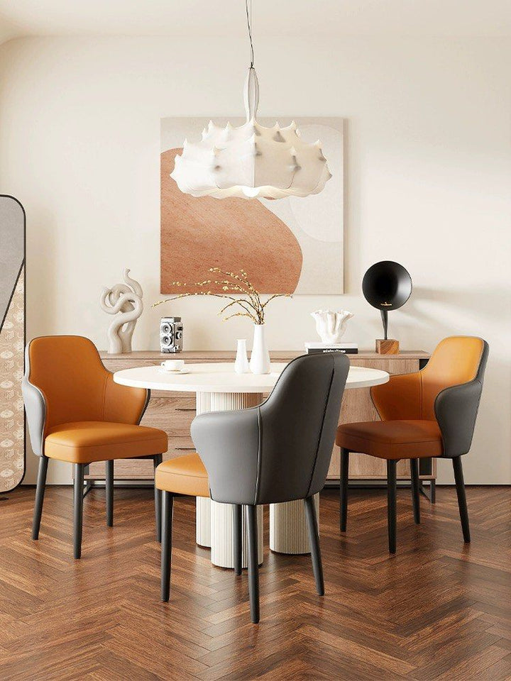 ROY Modern Leather Dining Chair - Radical Homes Singapore