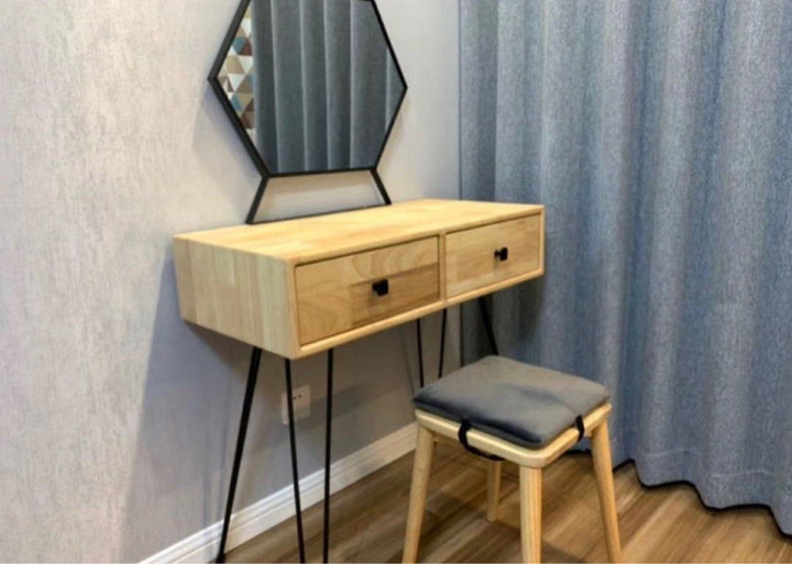 CAFUNE Vintage Solid Wood Vanity Table