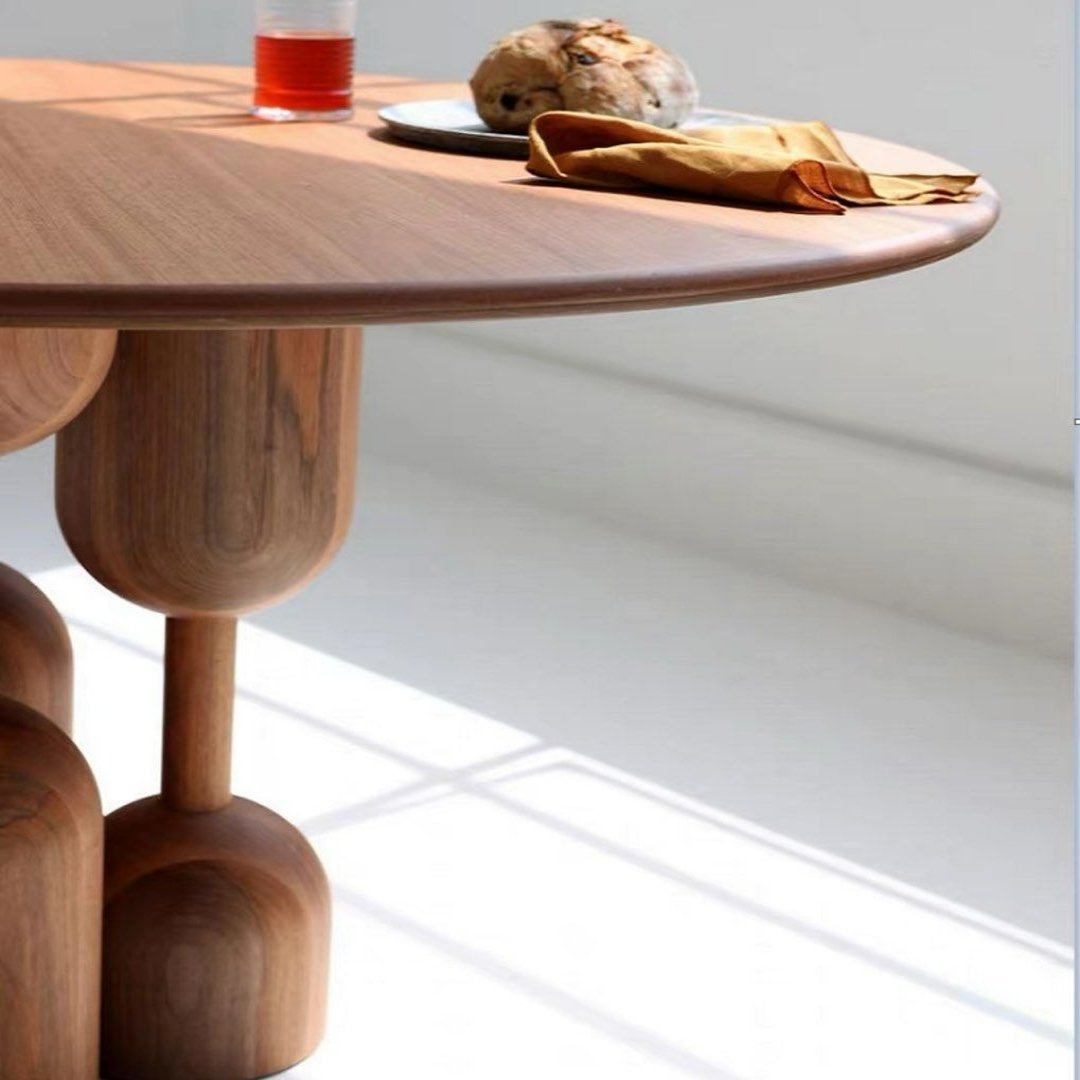 Modern Wood Table Rounded Edges JAIME Modern Solid Wood Round Dining Table – Radical Homes