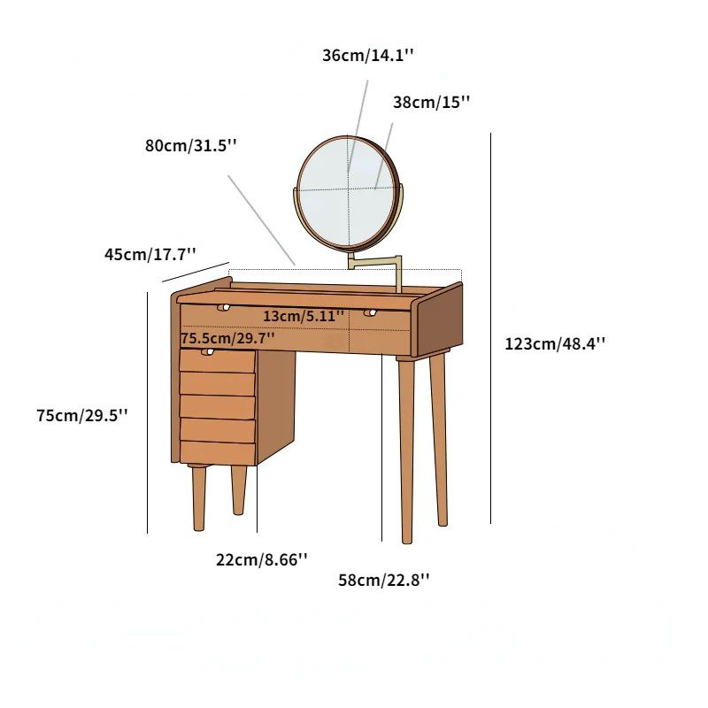EVA Solid Wood Vanity Table