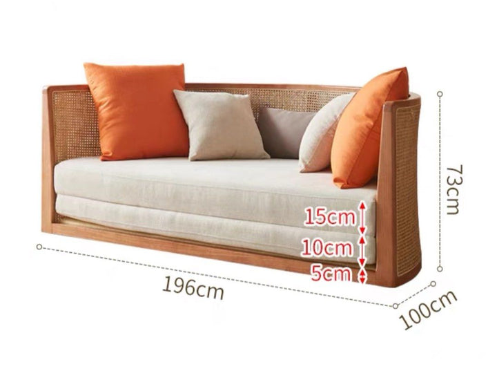 MIKASA Japandi Rattan Sofa Bed