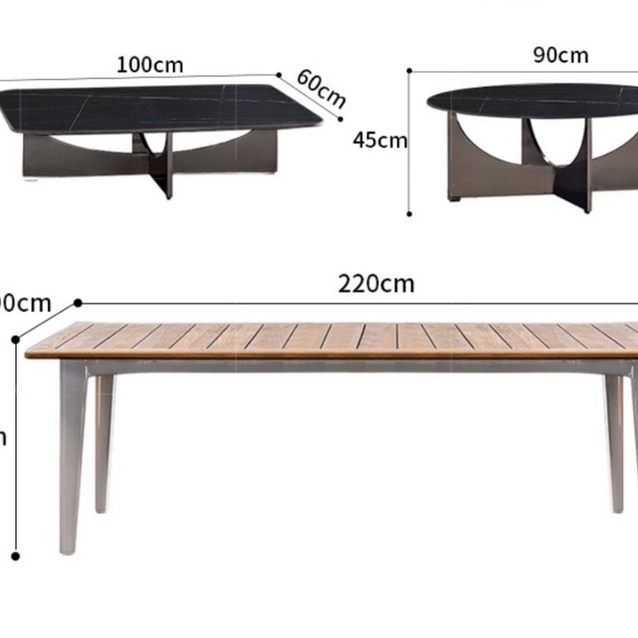 JAYD Modern Outdoor Sofa & Tables