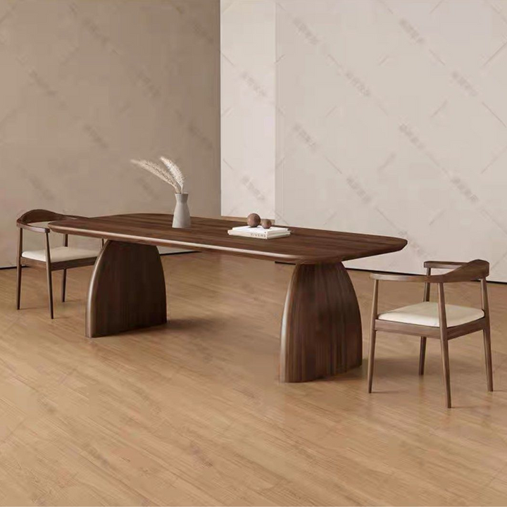 ZEKE Modern Solid Wood Walnut Dining Table