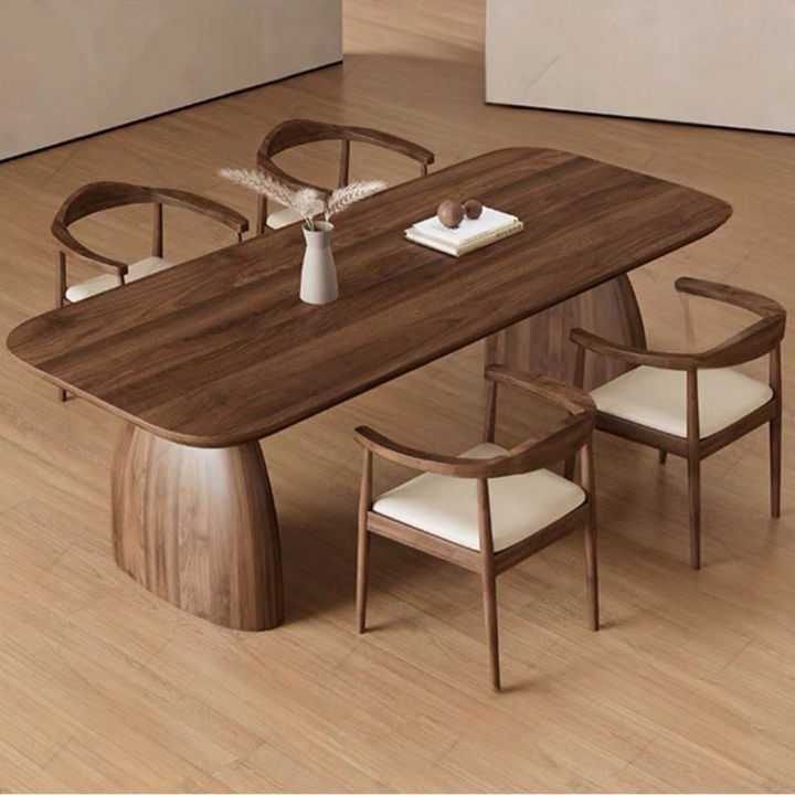 ZEKE Modern Solid Wood Walnut Dining Table