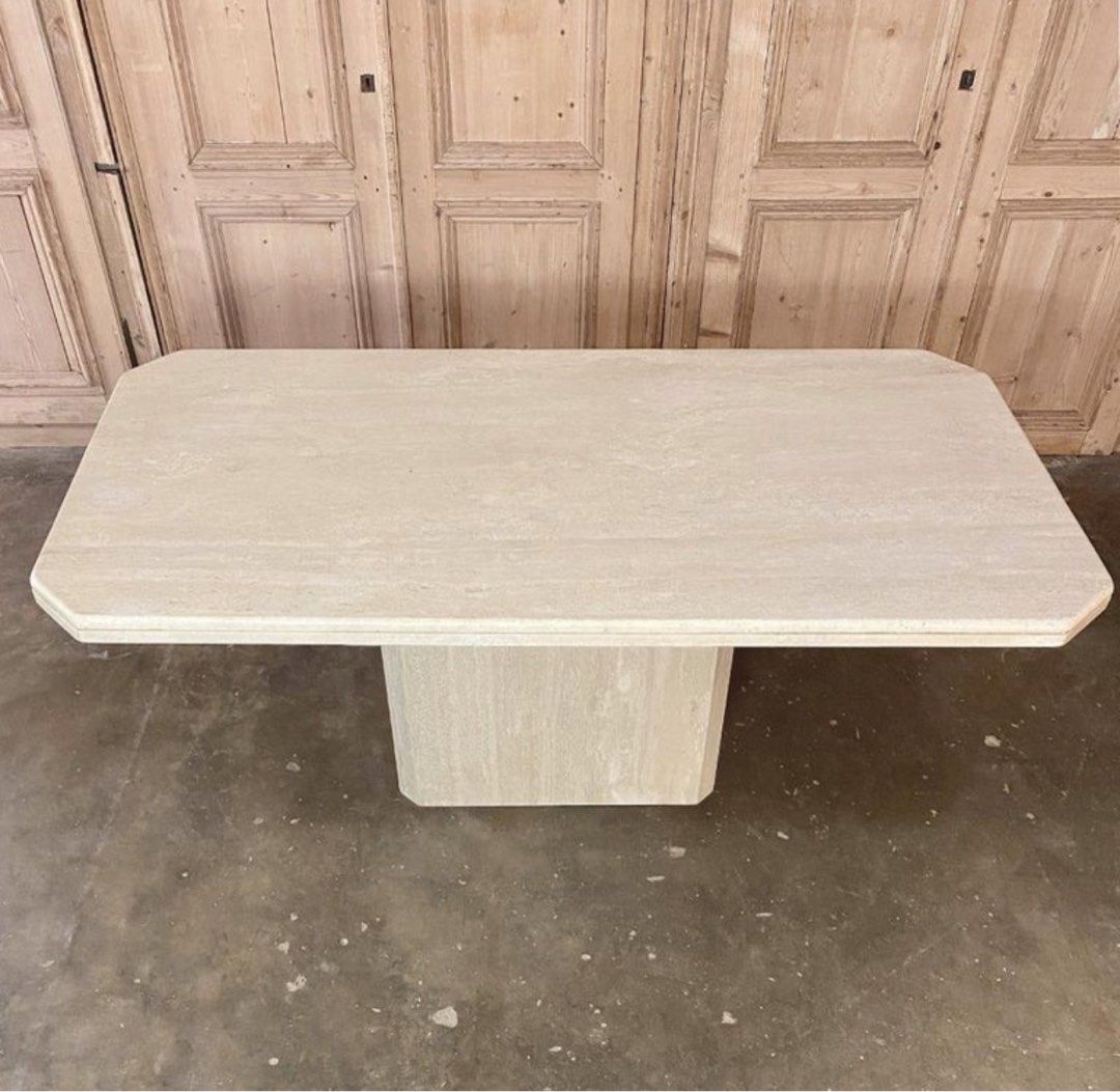 DIANN Modern Travertine Dining Table