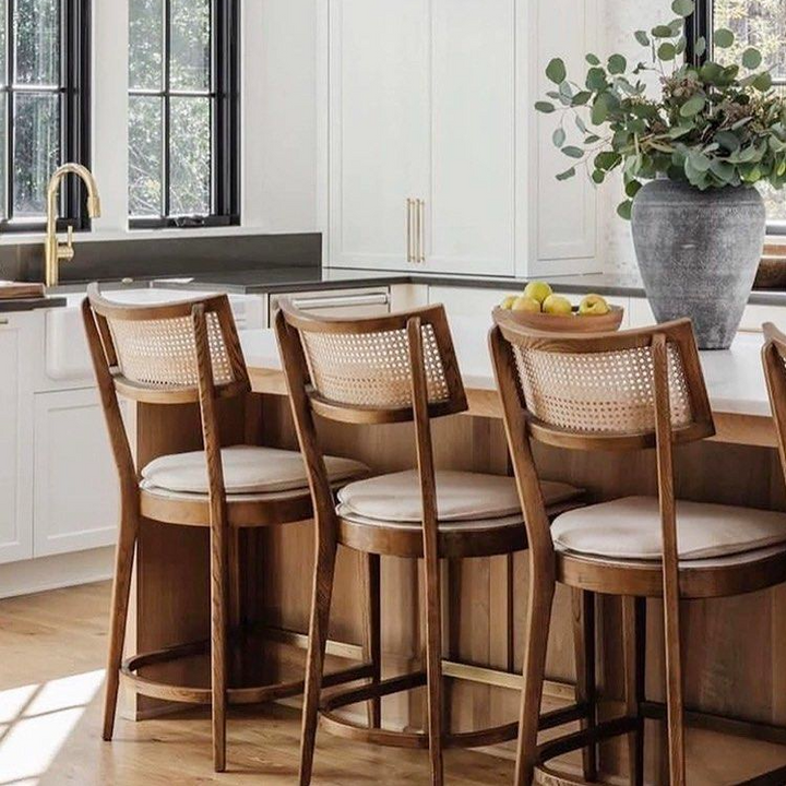 JAYTEN Rustic Solid Wood Bar Stool / Dining Chair