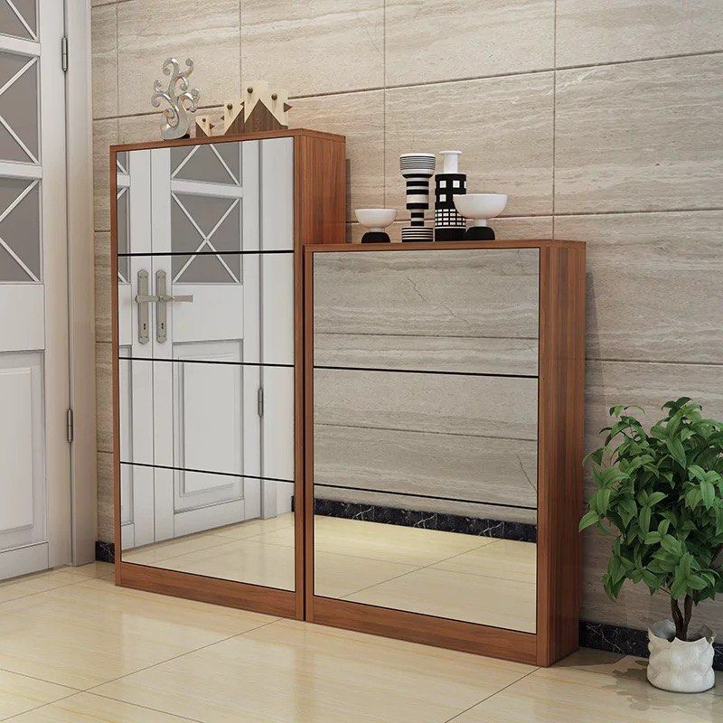 CLYNE Ultra Slim Mirror Shoe Cabinet
