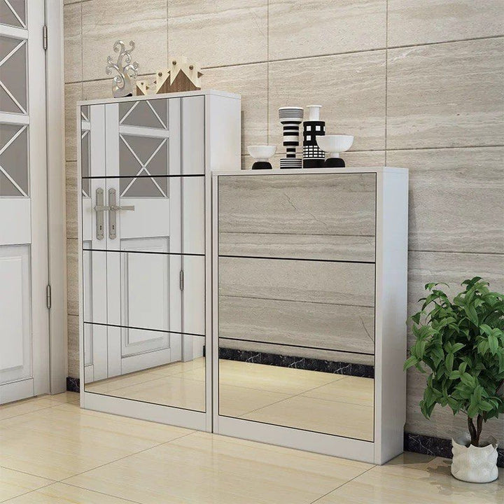 CLYNE Ultra Slim Mirror Shoe Cabinet