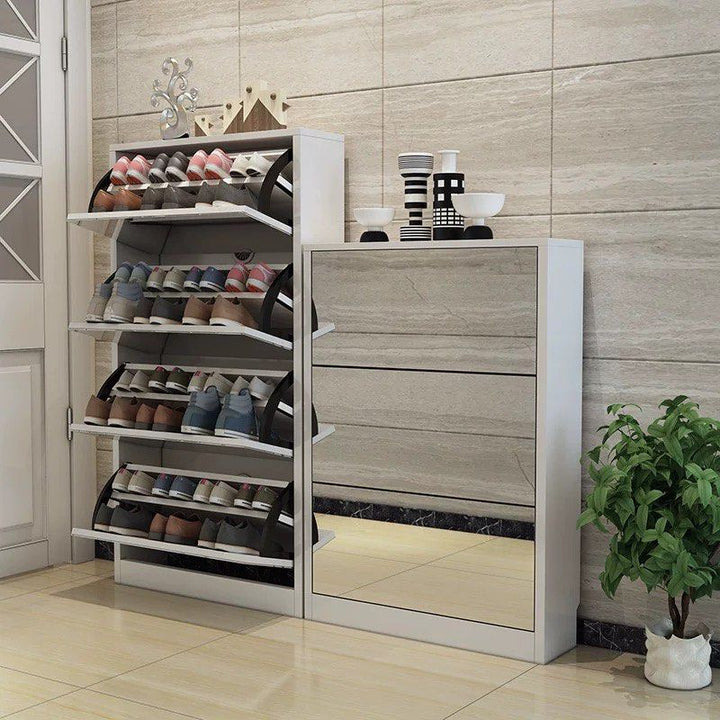 CLYNE Ultra Slim Mirror Shoe Cabinet