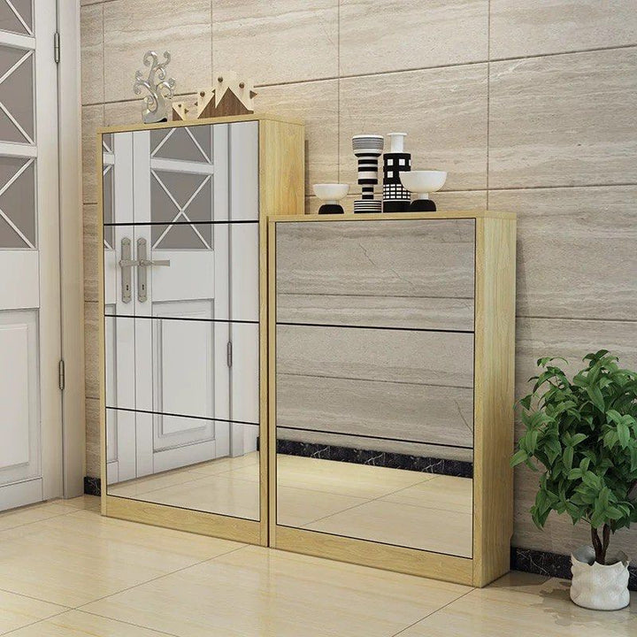 CLYNE Ultra Slim Mirror Shoe Cabinet