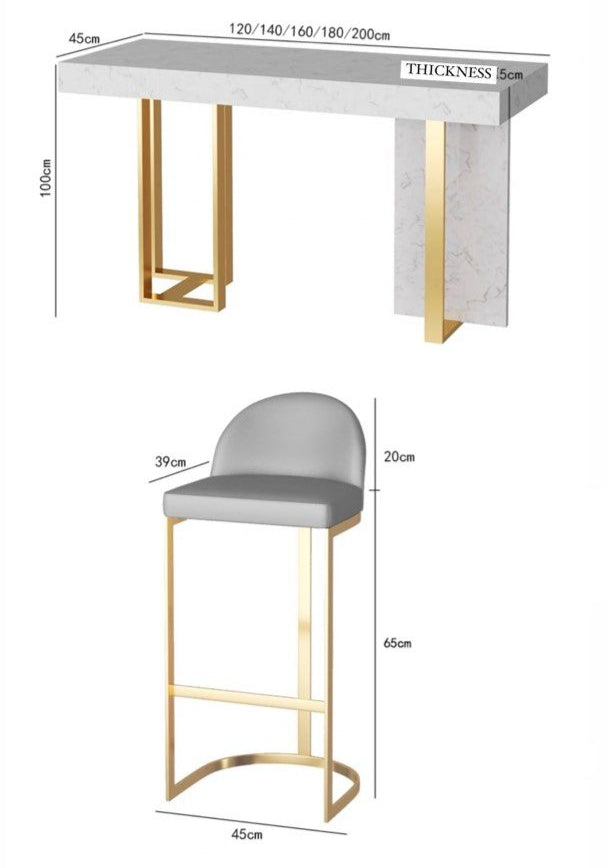AJEYA Modern Sintered Stone Bar Table