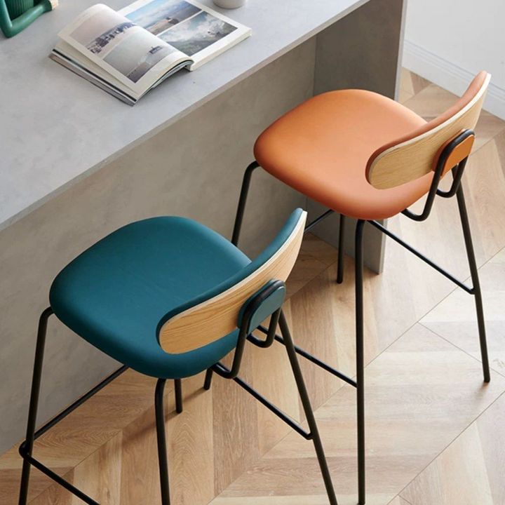 LEILANI Modern Leather Bar Stool