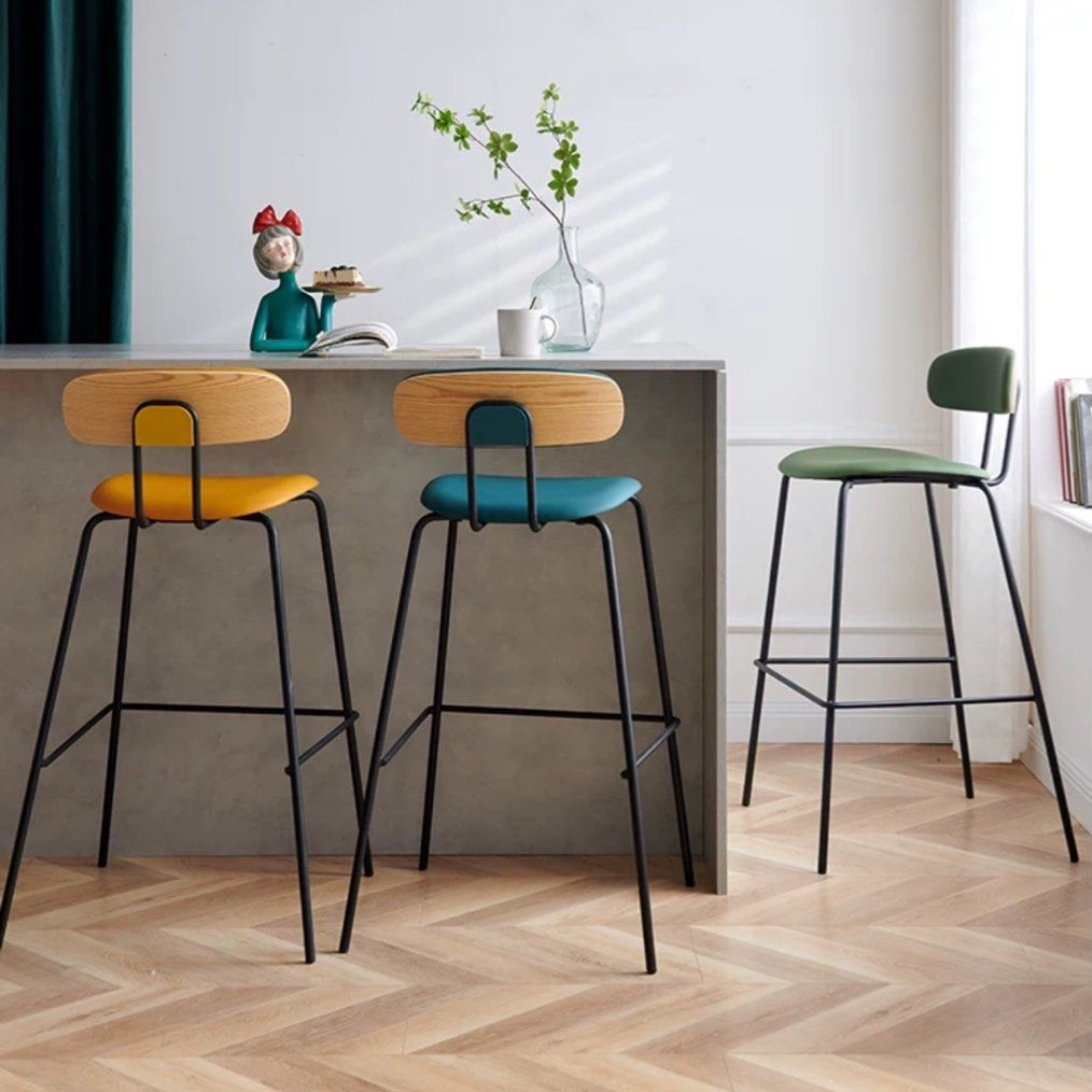 LEILANI Modern Leather Bar Stool