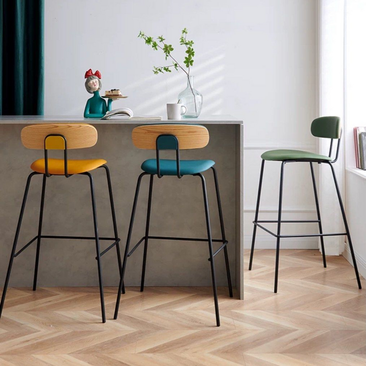 LEILANI Modern Leather Bar Stool