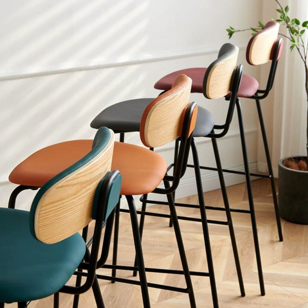 LEILANI Modern Leather Bar Stool
