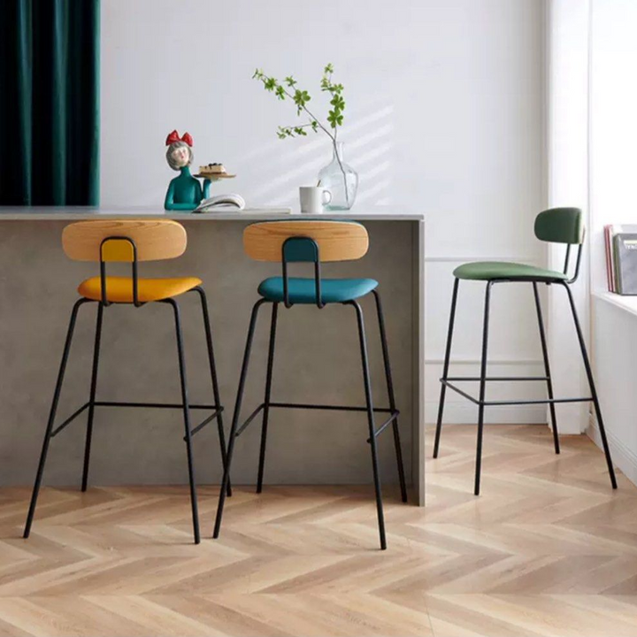 LEILANI Modern Leather Bar Stool