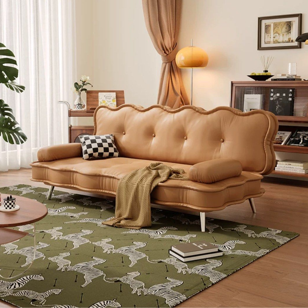 OLVENA Modern Leather Sofa Bed