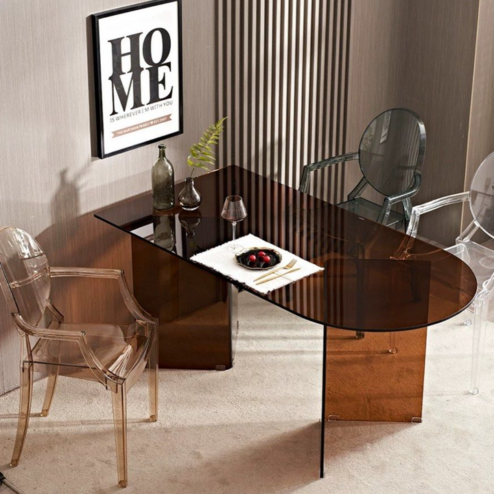 JEFFERSON Minimalist Glass Dining Table