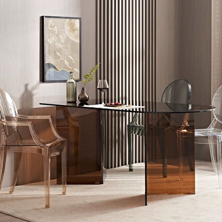 JEFFERSON Minimalist Glass Dining Table