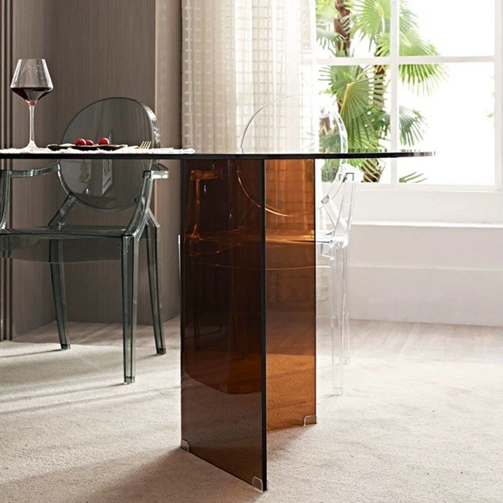 JEFFERSON Minimalist Glass Dining Table