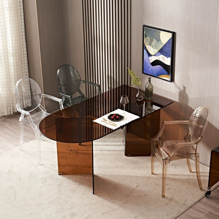 JEFFERSON Minimalist Glass Dining Table