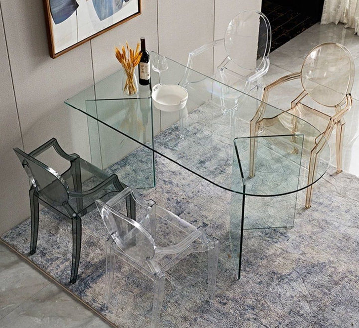 JEFFERSON Minimalist Glass Dining Table