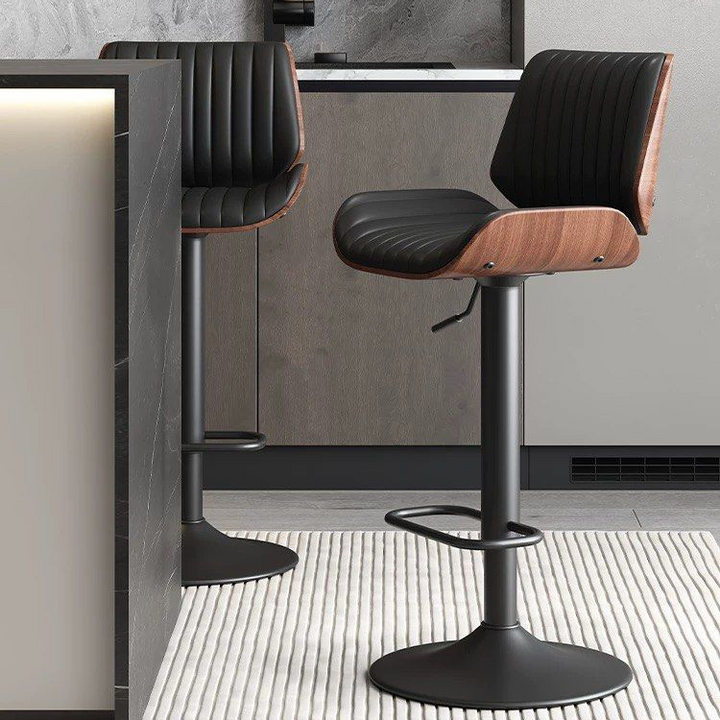 KIADEN Modern Leather Swivel Bar Stool