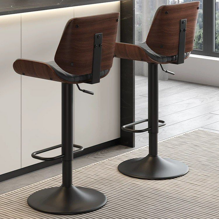 KIADEN Modern Leather Swivel Bar Stool